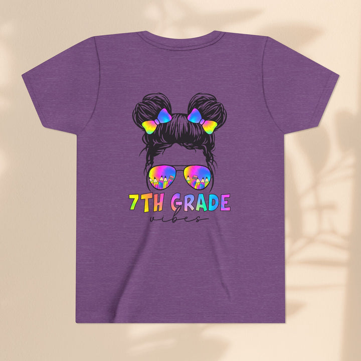 Rainbow 7th Grade Vibes Tee, Fun Youth T-Shirt, Back to School Fashion, Kids Graphic Tee, Teen Birthday Gift, Colorful Kids Wear