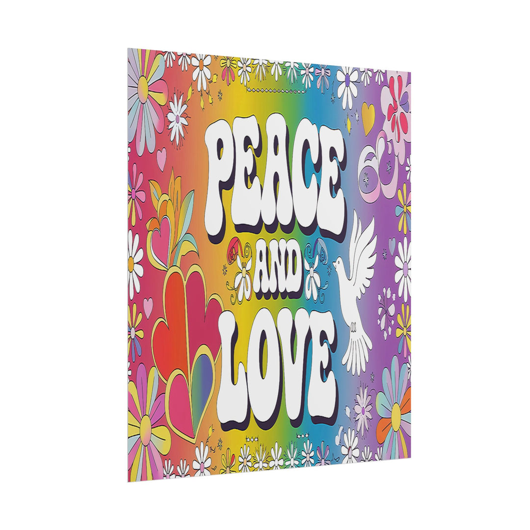 Peace and Love Rolled Posters - Colorful Floral Wall Art for Peaceful Decor