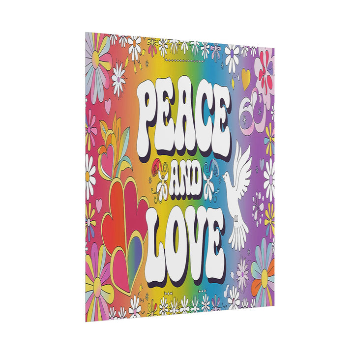 Peace and Love Rolled Posters - Colorful Floral Wall Art for Peaceful Decor