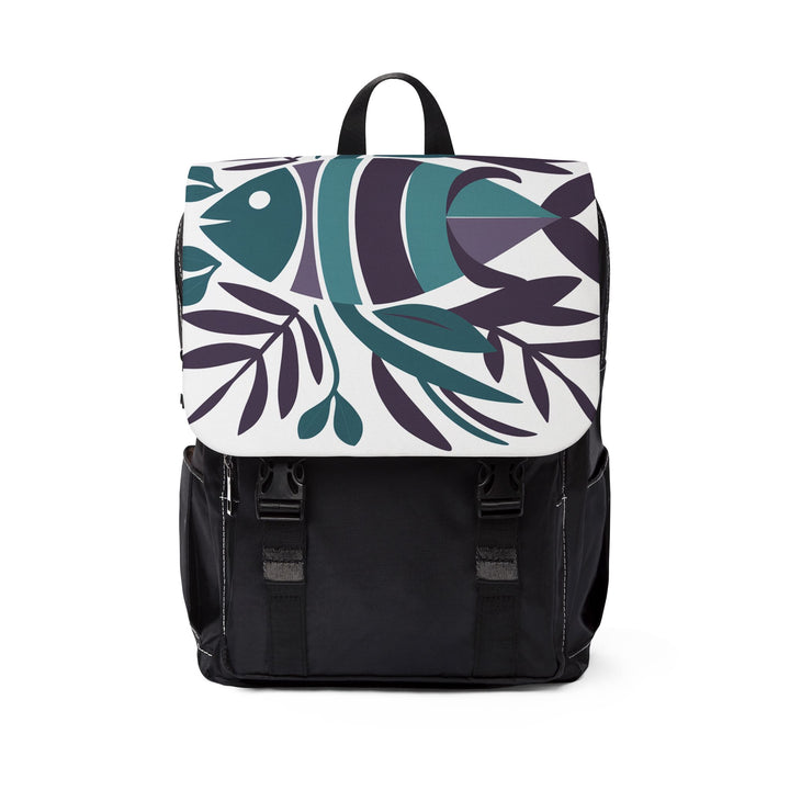 Unisex Casual Shoulder Backpack - Tribal Fish