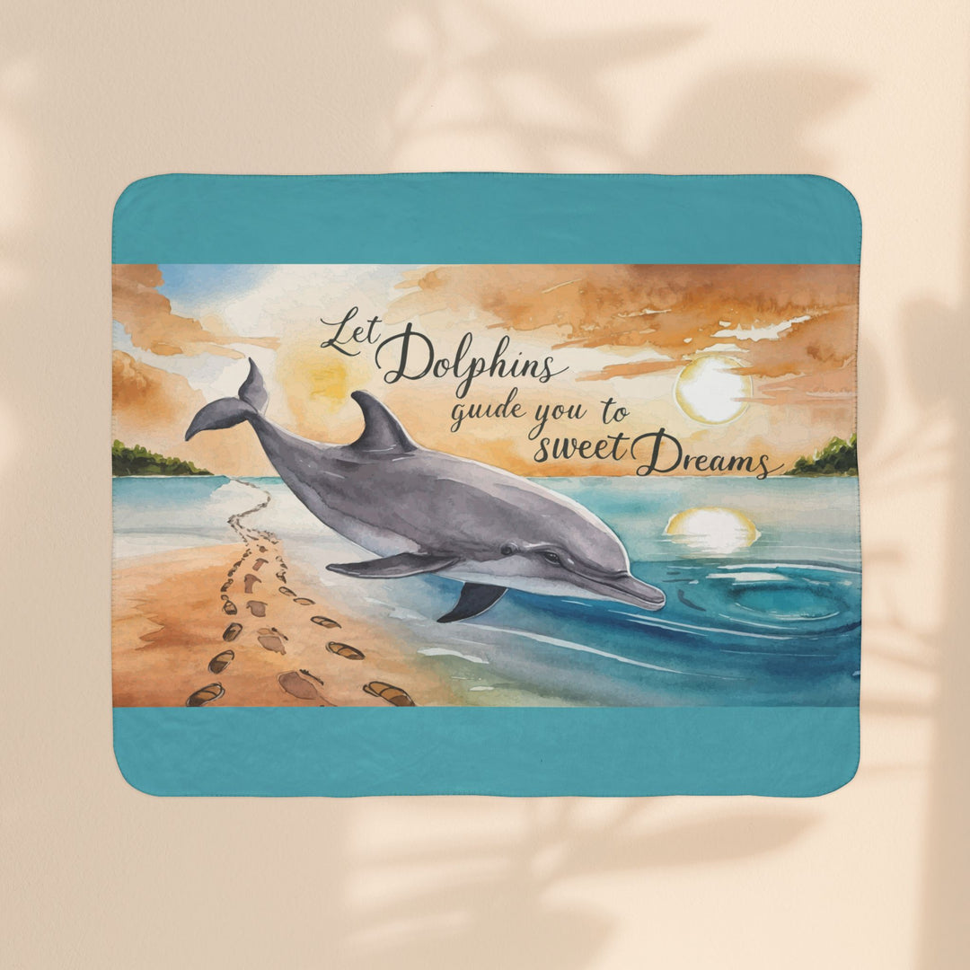 Fleece Sherpa Blanket - Dolphin Dreams