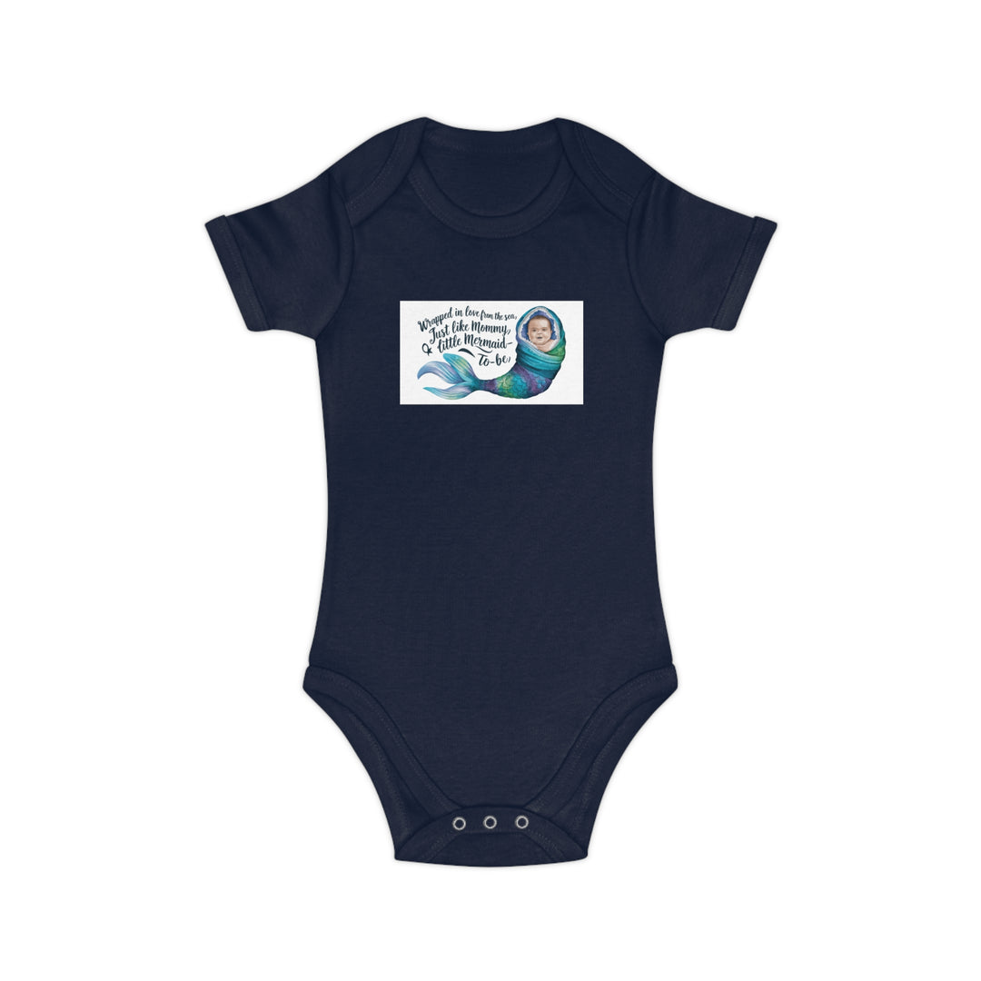 Combed Cotton Baby Bodysuit - Little Mermaid To Be