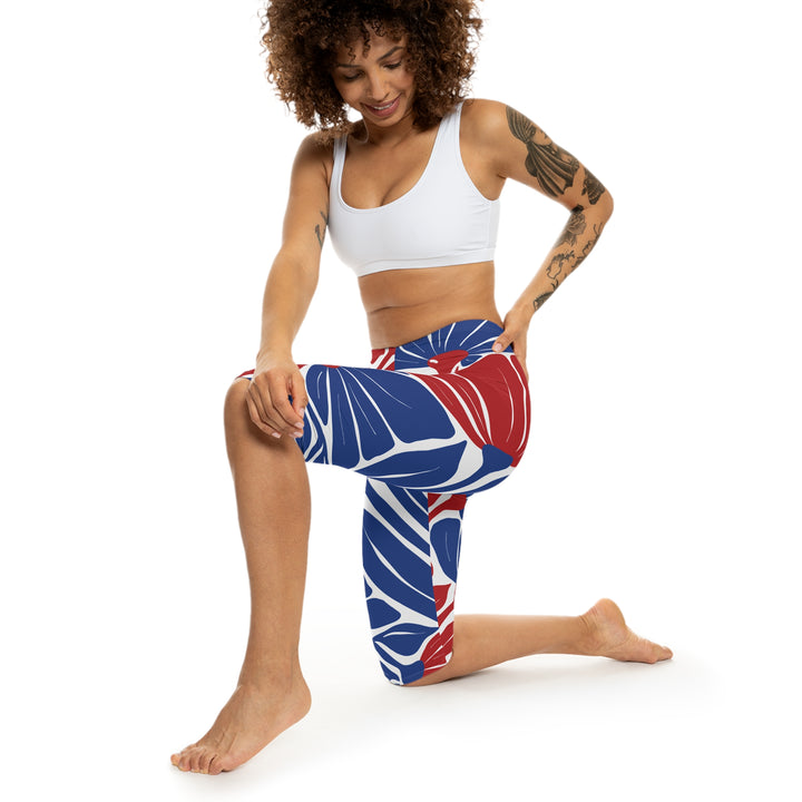 Floral Print Women’s Capri Leggings, Workout Pants, Stylish Activewear, Summer Fitness, Casual Lounge Wear