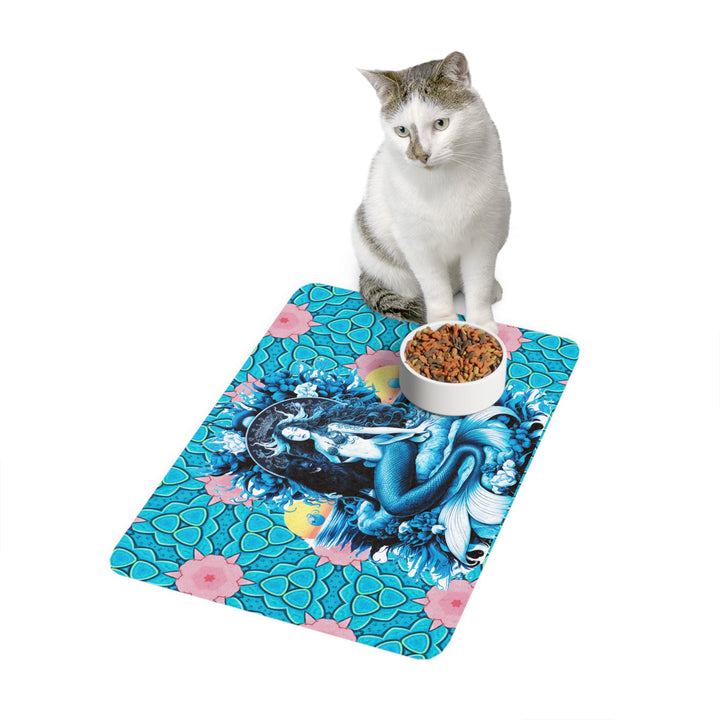 Pet Food Mat (12x18) - Majestic Mermaid Queen