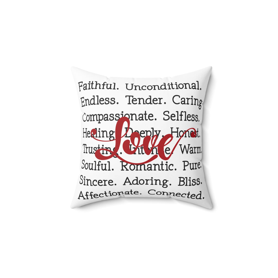 Faux Suede Square Pillow - The Meaning of Love