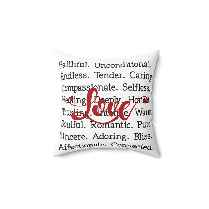 Faux Suede Square Pillow - The Meaning of Love