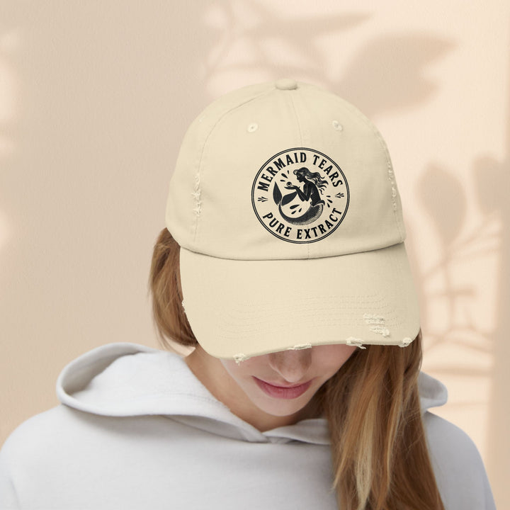 Mermaid Tears Distressed Cap – Trendy Casual Hat & Summer Beach Accessory