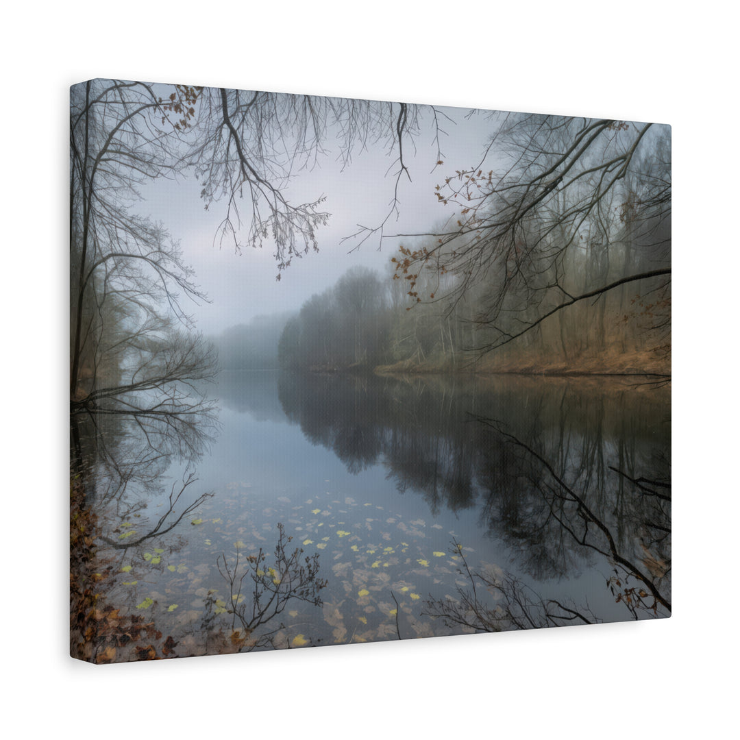 Foggy River Landscape Canvas Print – Nature Wall Art