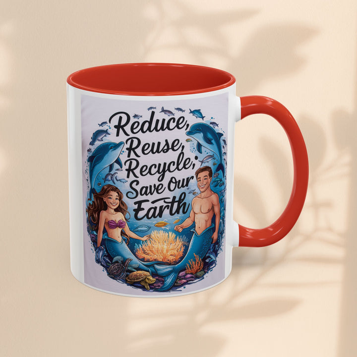 Accent Coffee Mug (11, 15oz) - Reduce, Reuse, Recycle