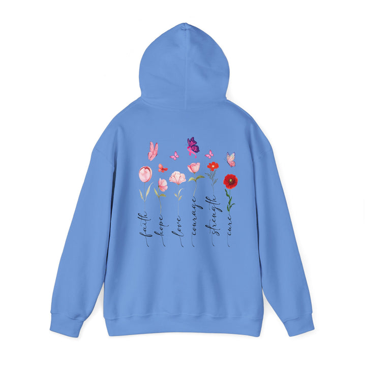 Hooded Sweatshirt Encouraging Faith, Hope, Cure for Cancer Patients