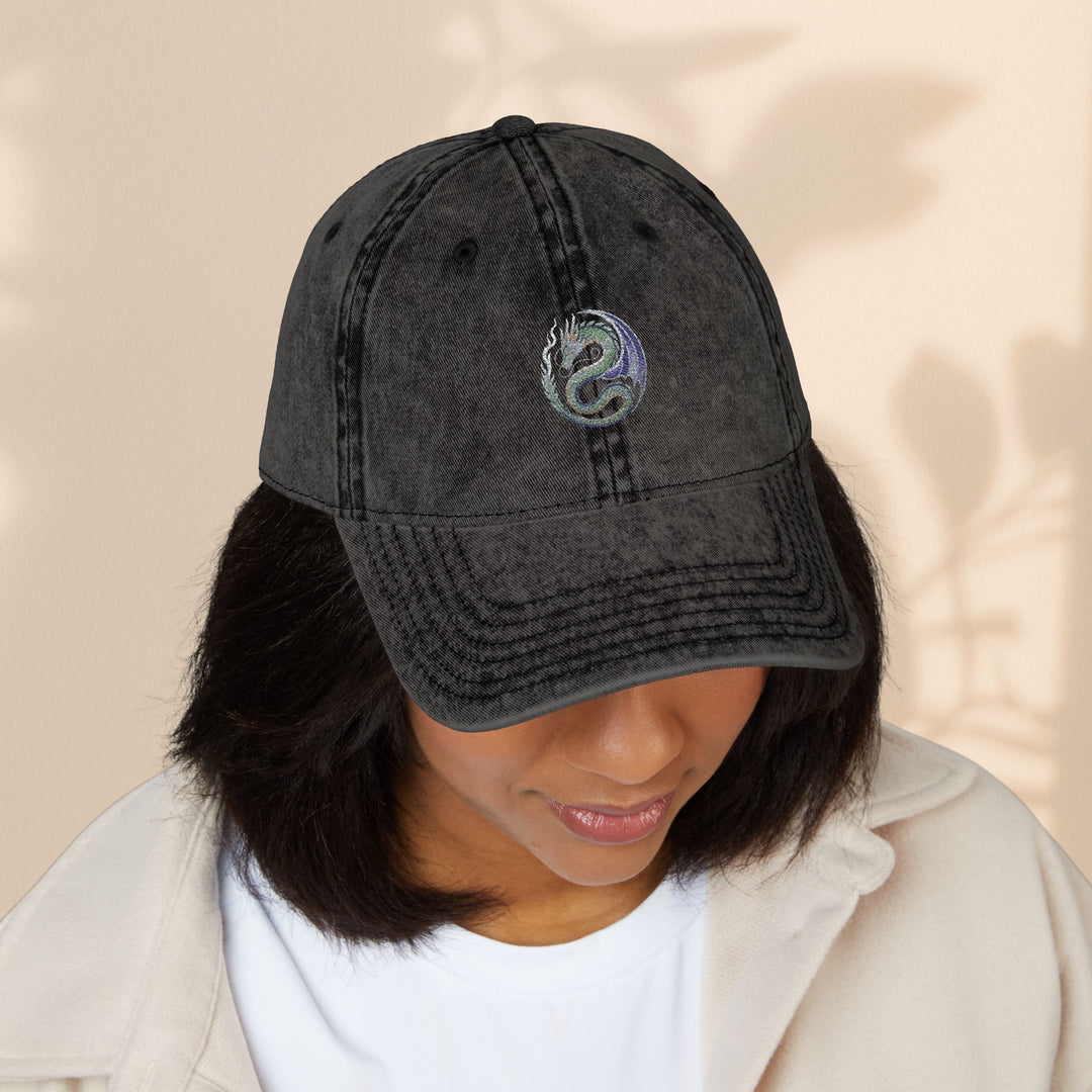 Vintage Embroidered Dragon Cap, Retro Baseball Hat, Gift for Her, Boho Accessories, Festival Wear, Casual Outfit