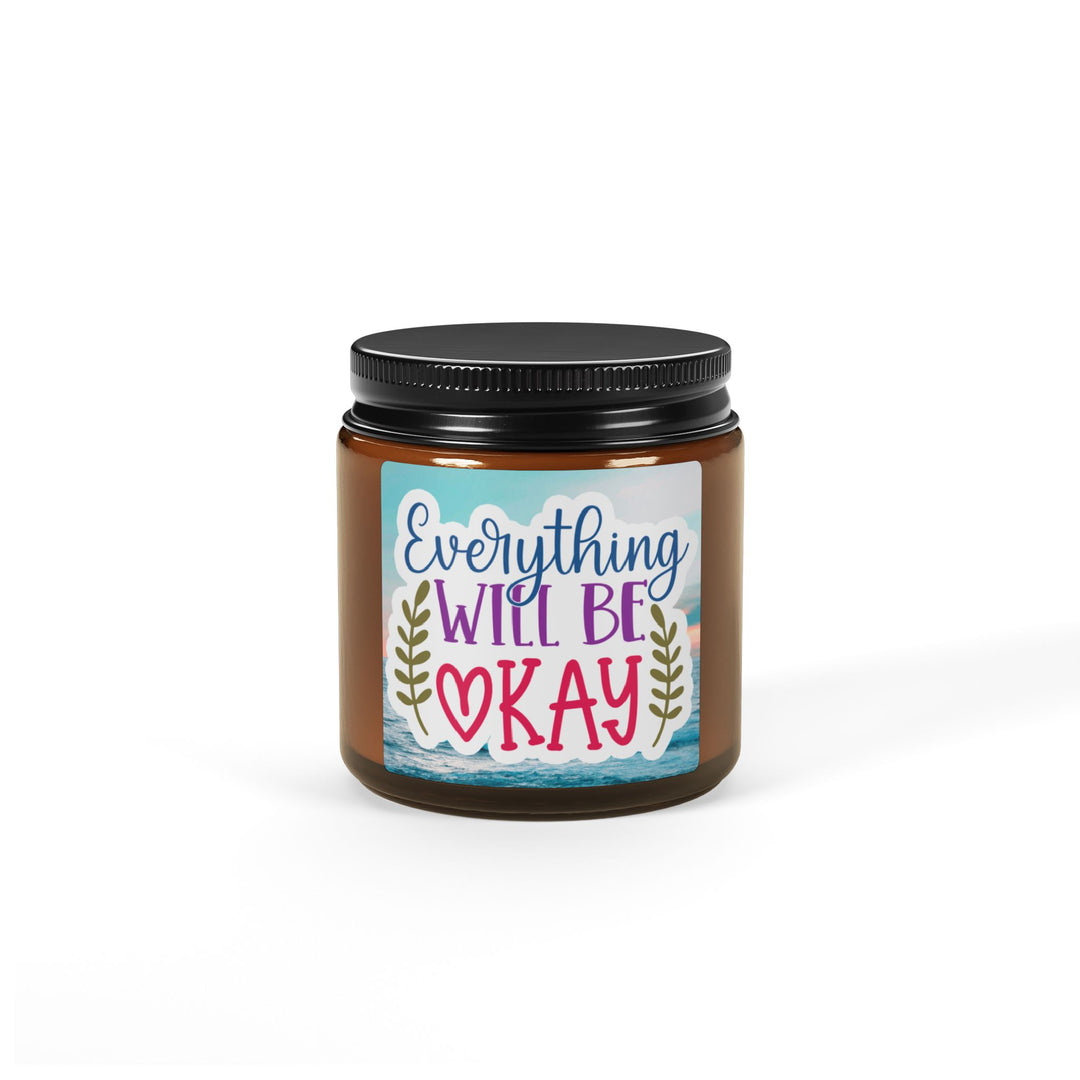 Scented Soy Candle (Multi-Size, Amber Jar) - Everything Will Be OK