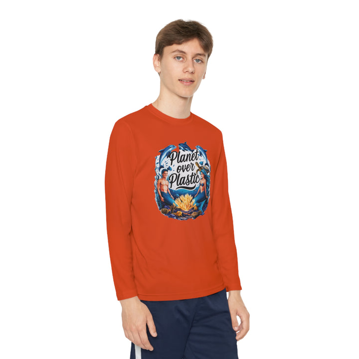 Youth Long Sleeve Competitor Tee - Planet Over Plastic