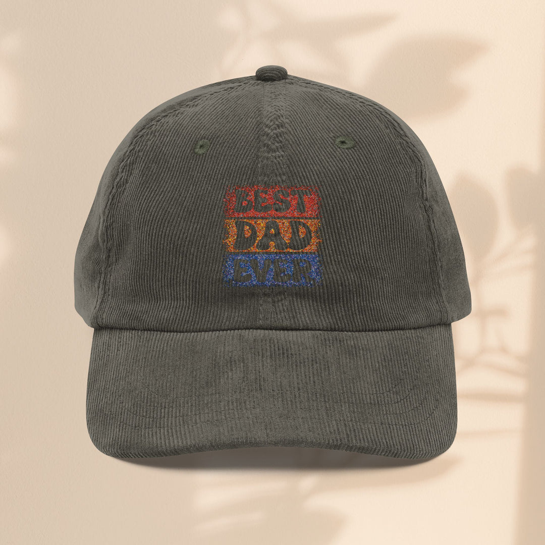 Vintage Corduroy Cap - 'World's Best Dad Ever' Embroidery