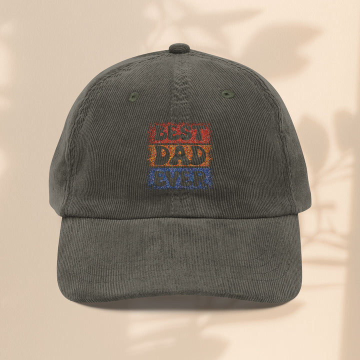 Vintage Corduroy Cap - 'World's Best Dad Ever' Embroidery
