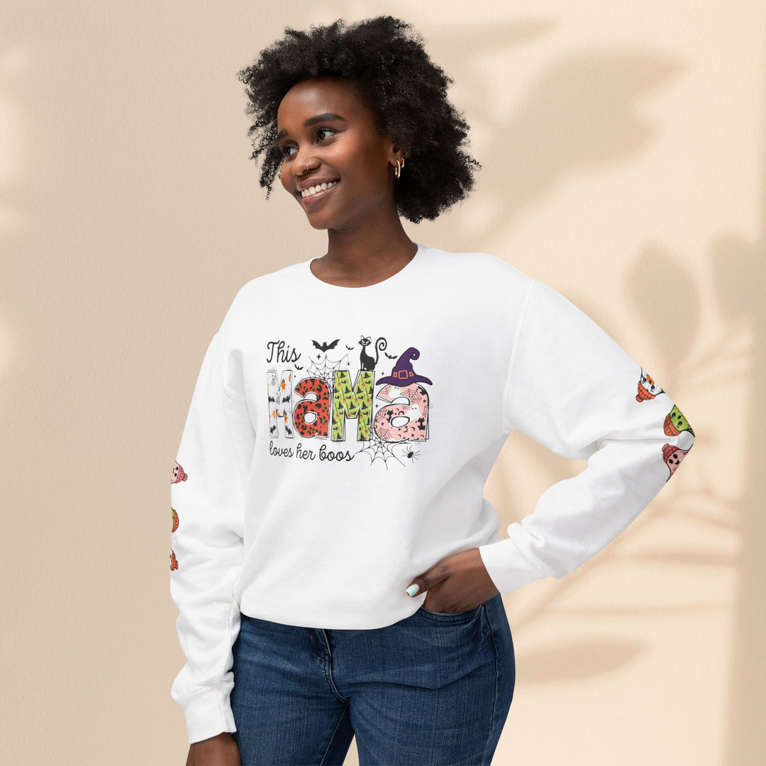 Unisex Lightweight Crewneck Sweatshirt - This Mama Loves Her Boos