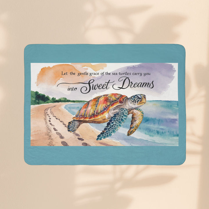 Fleece Sherpa Blanket - Sea Turtle Dreams