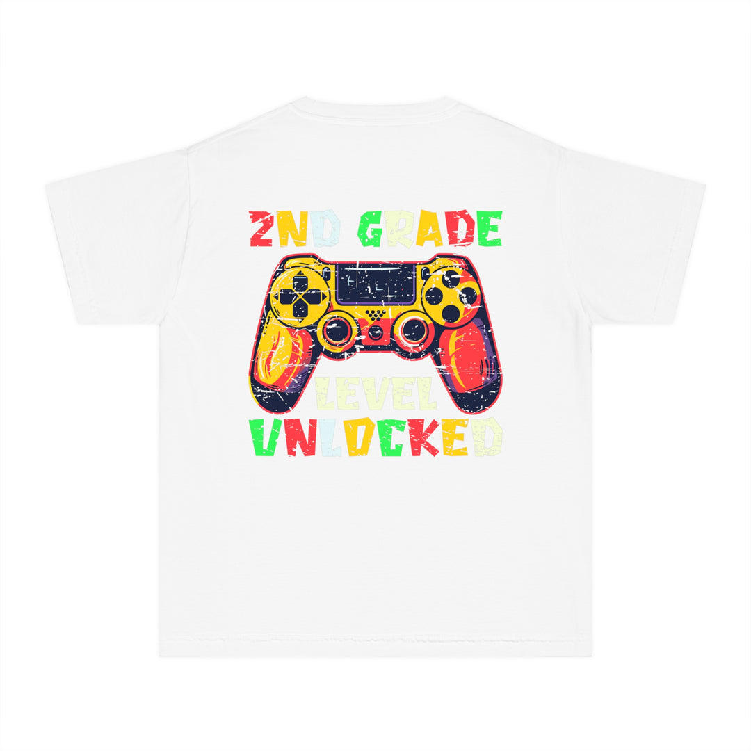 Gaming Graduation Youth Tee - 2nd Grade Level Unlocked, Kids Gamer Shirt, Back to School, Birthday Gift, Fun Playwear, Video Game Apparel