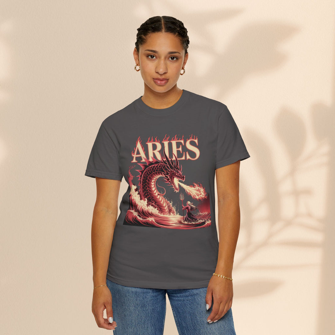 Aries Graphic T-Shirt: Unisex Astrology Tee, Zodiac Shirt for Birthdays & Everyday Wear, Perfect Gift for Aries Friends