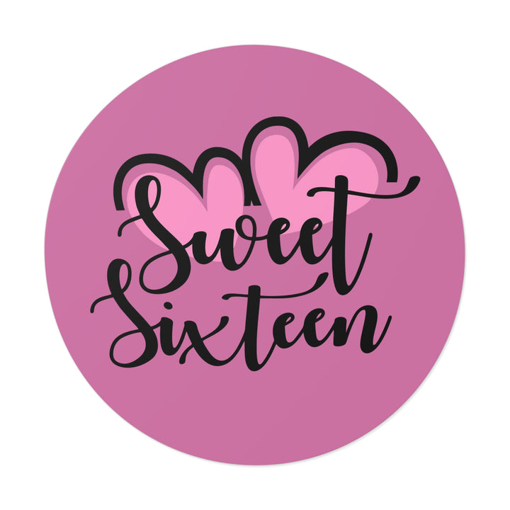 Sweet 16 Round Vinyl Stickers – Birthday Party Favors, Cute Décor & Personalized Celebration Labels