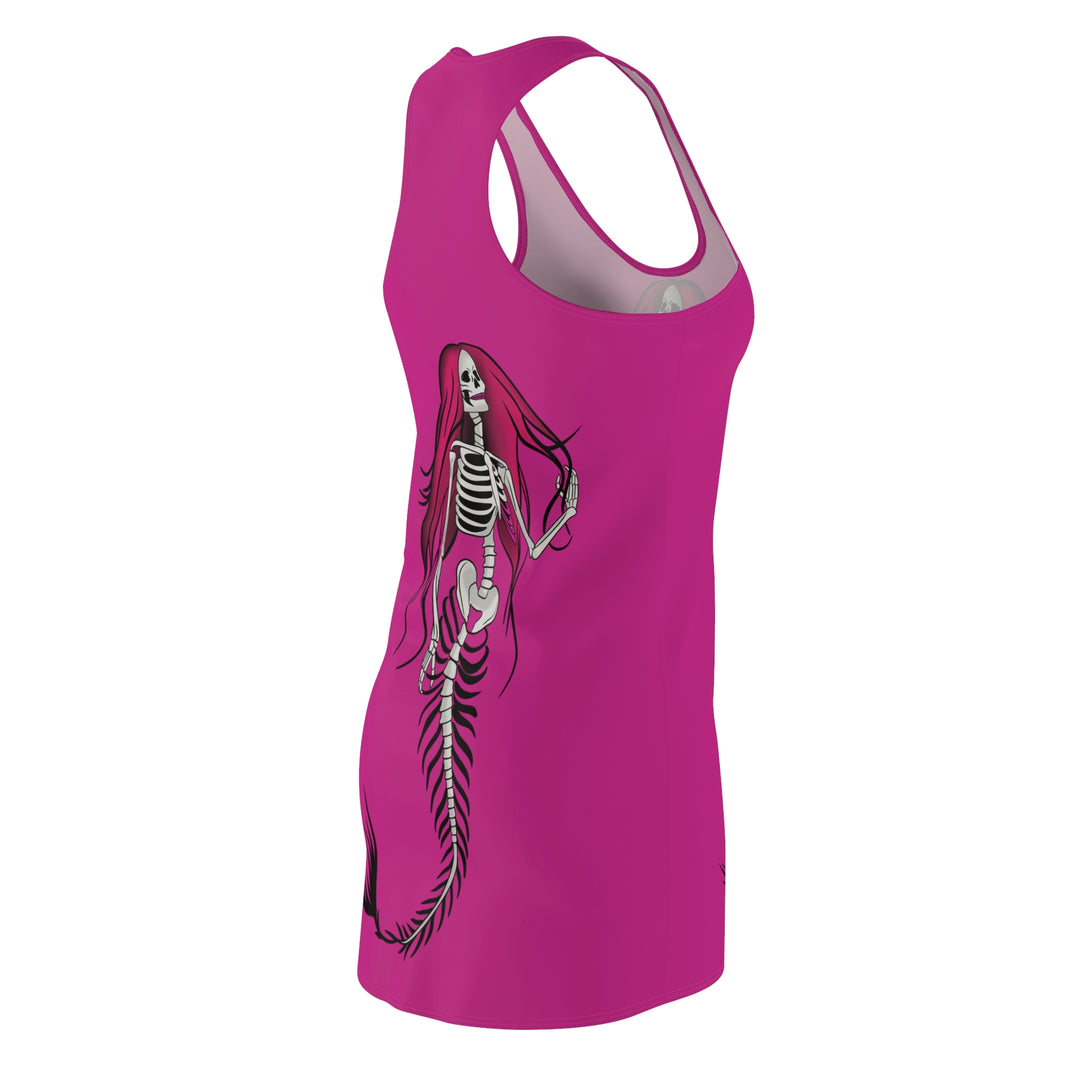 Women's Cut & Sew Racerback Dress (AOP) - Pink Skeleton