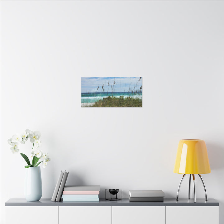 Coastal Dune Beach Canvas Print – Waves and Sea Oats Wall Art