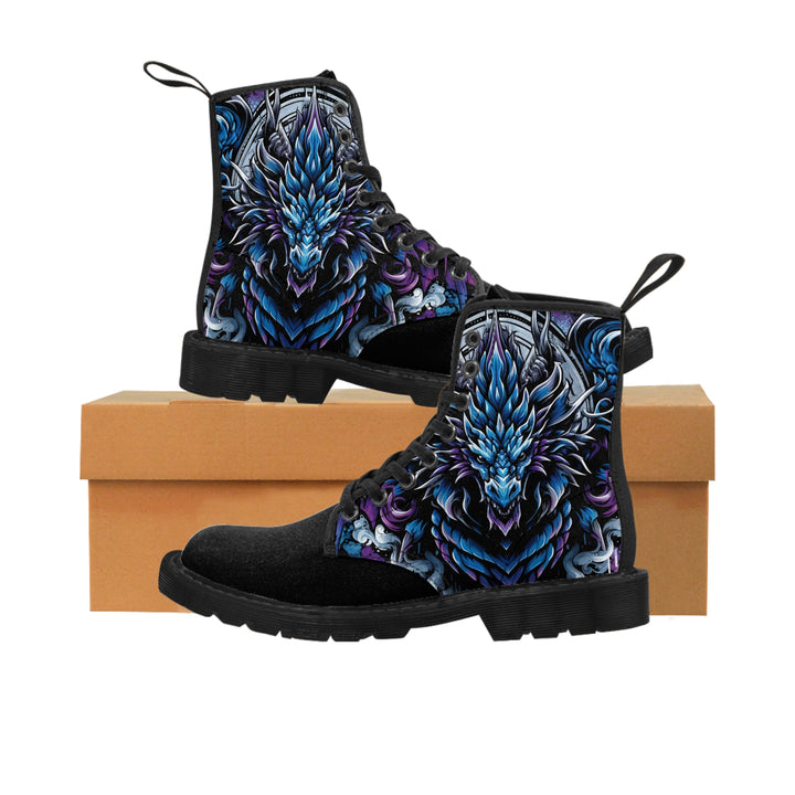 Men's Canvas Boots - Blue Electric Dragon