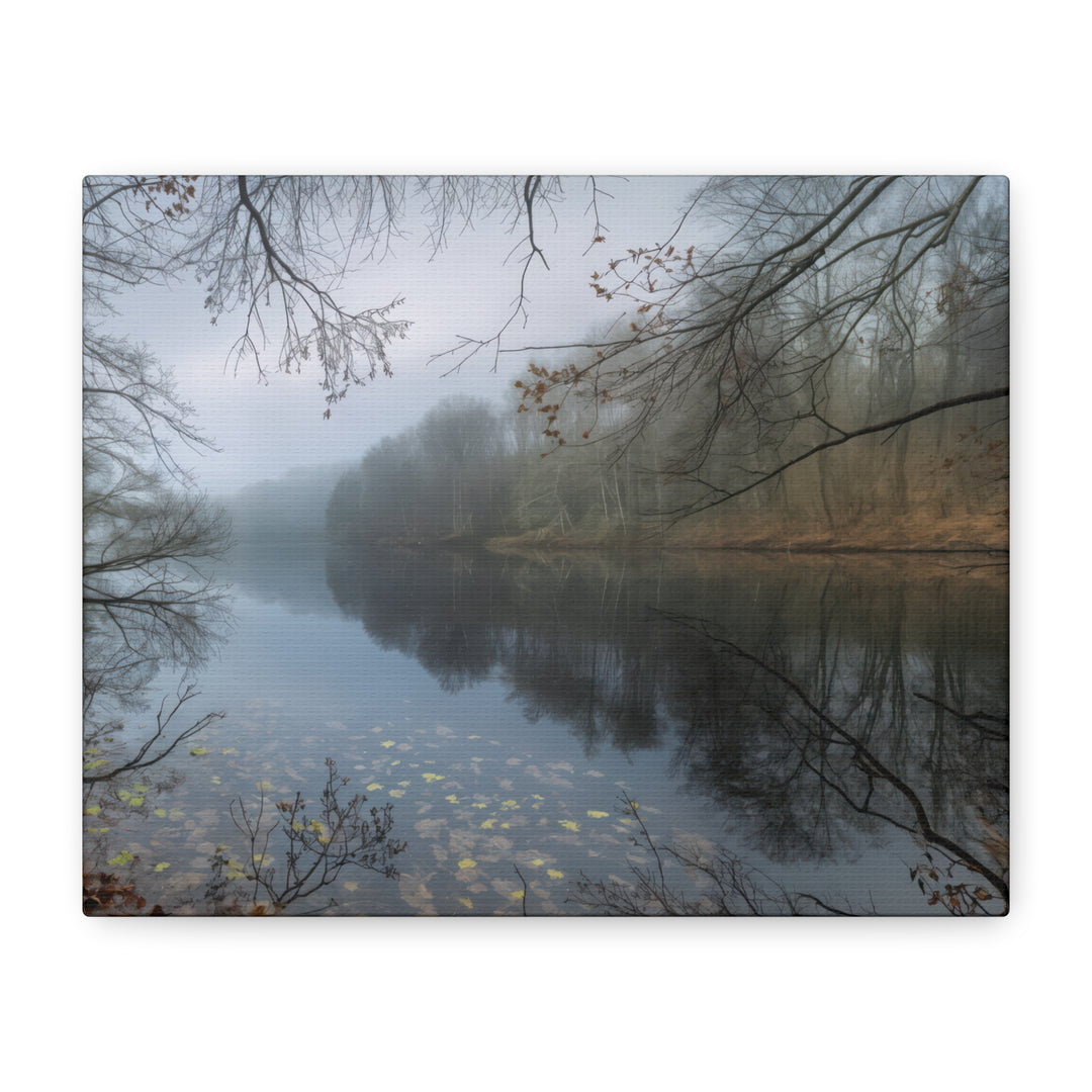 Foggy River Landscape Canvas Print – Nature Wall Art