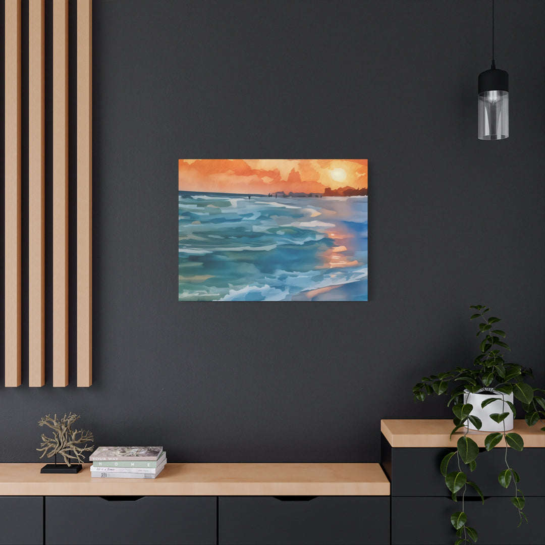 Coastal Sunset Canvas Art – Ocean and Beach Wall Décor