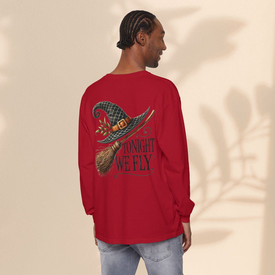 Tonight We Fly - Whimsical Witch Halloween Long Sleeve T-Shirt