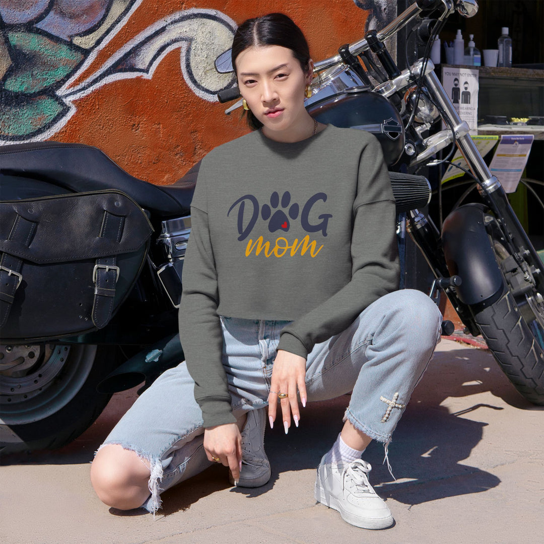 Dog Mom Cropped Sweatshirt - Perfect Gift for Dog Lovers