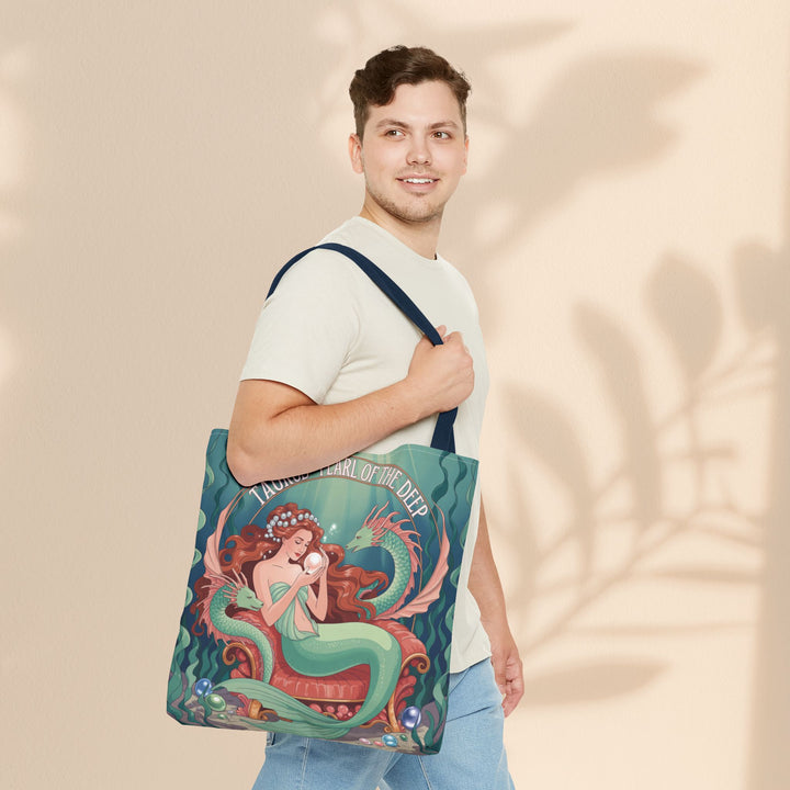 Taurus Mermaid Tote Bag, Taurus Zodiac, Ocean Lover Gift, Beach Accessory, Astrology Decor, Unique Shopping Bag