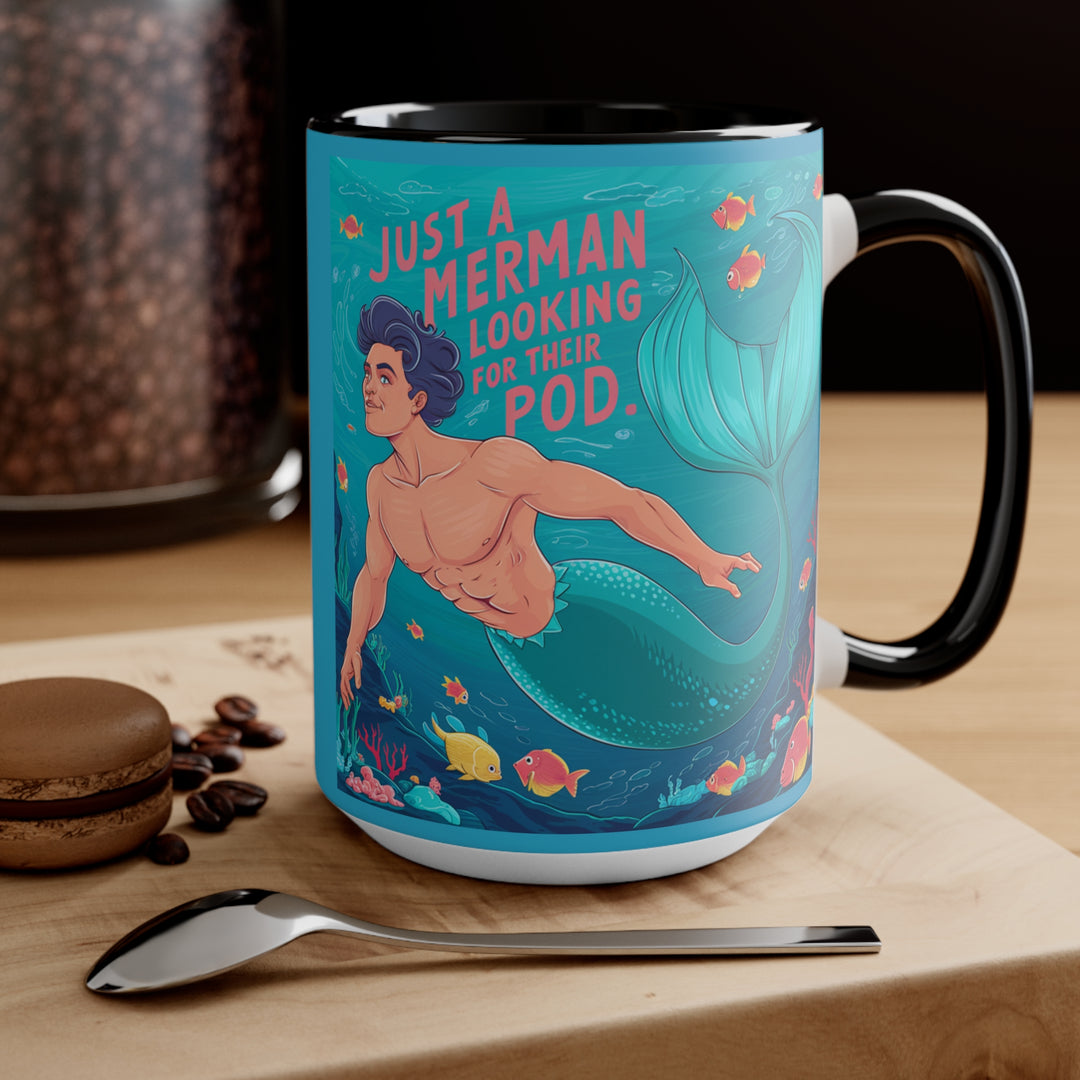 Accent Mugs - Merman Looking For His Pod