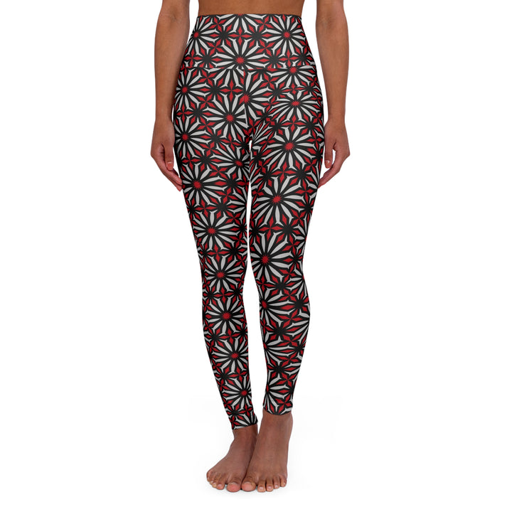 High Waisted Yoga Leggings - Geometric Elegance