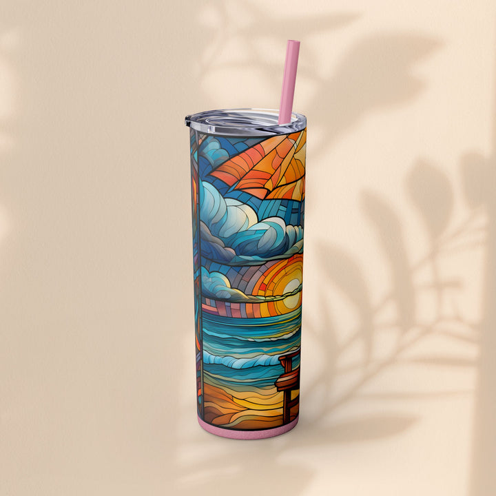 Skinny Tumbler with Straw, 20oz - Beach Chair Life