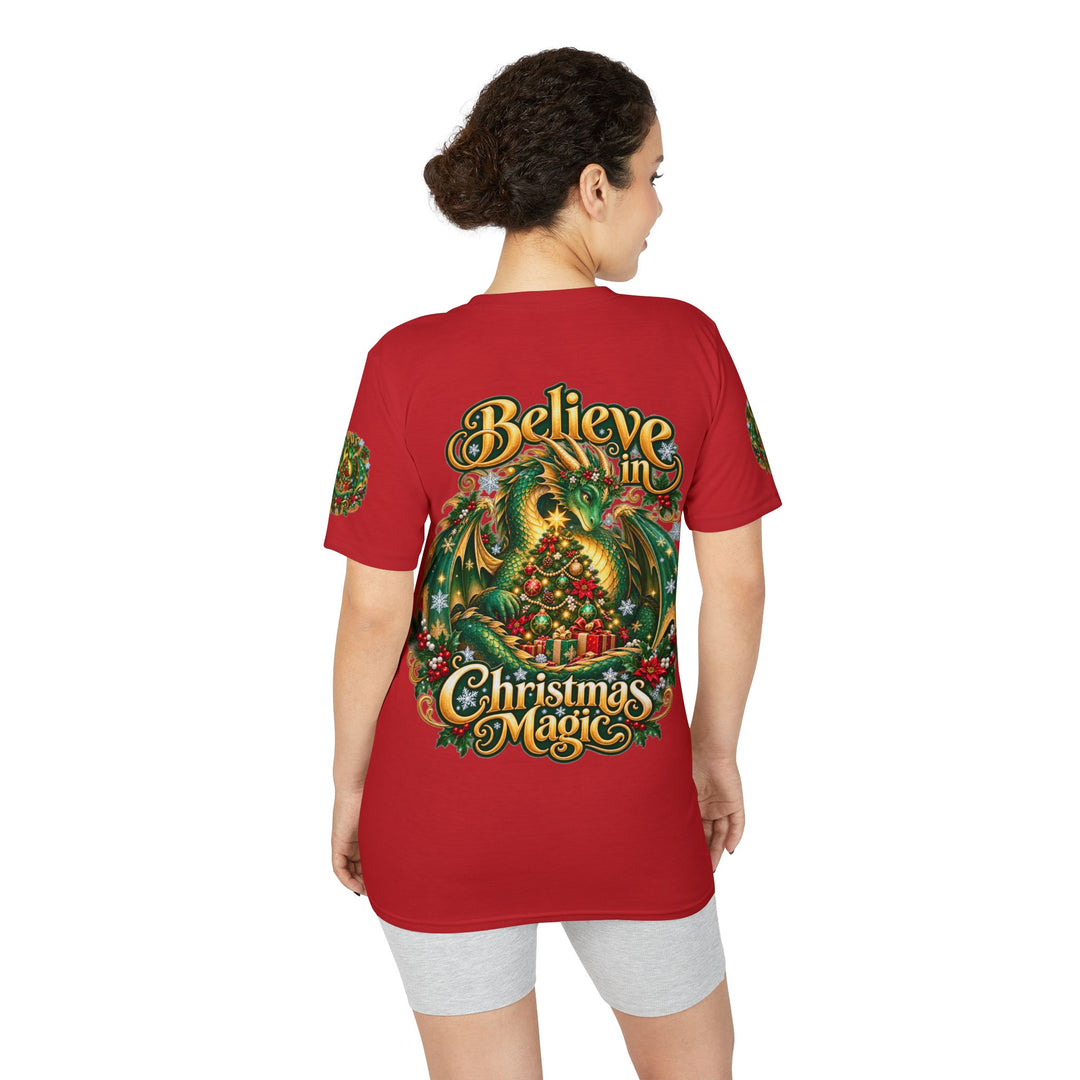 Christmas Dragon T-Shirt — "Believe in Christmas Magic" Holiday Tee