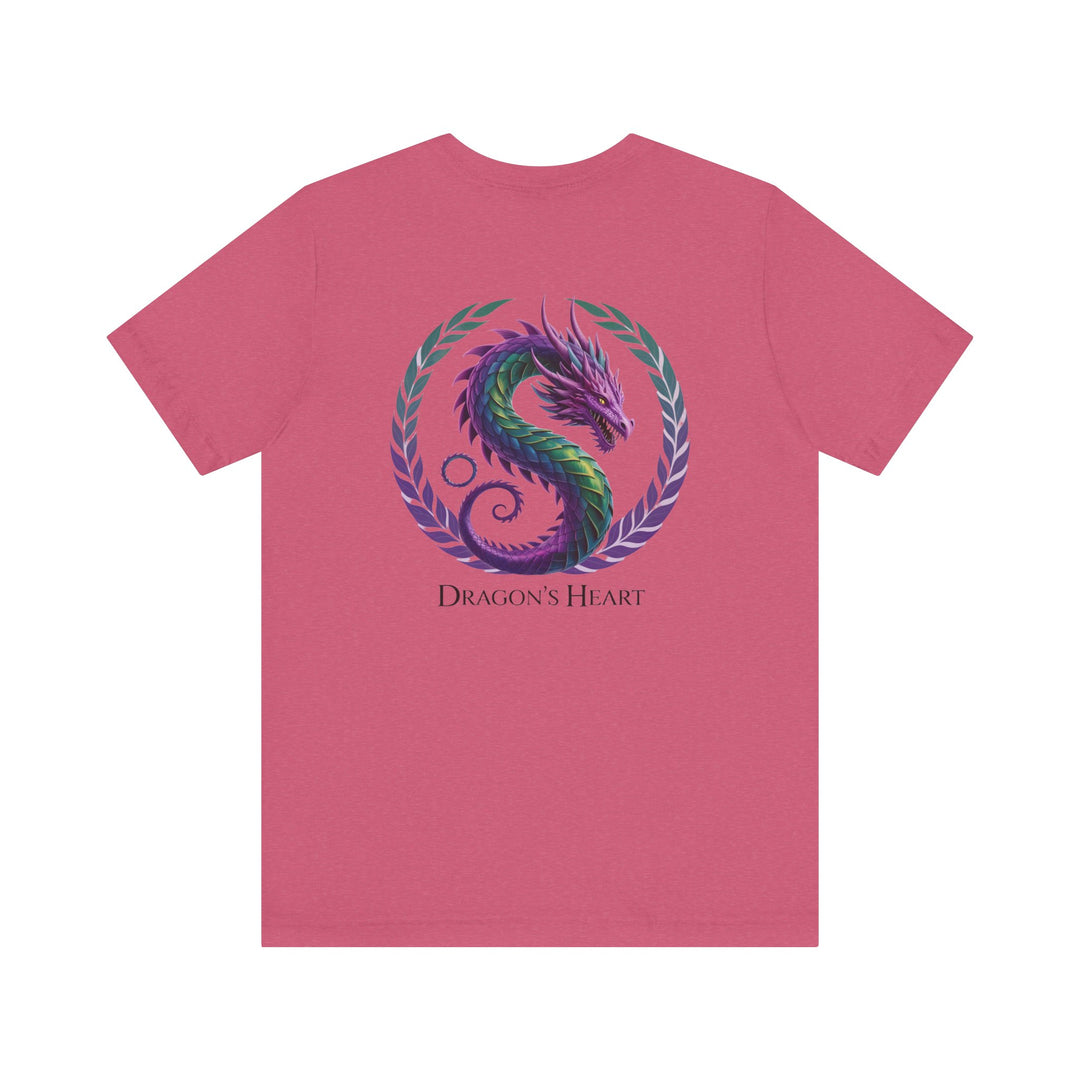 Mythical Dragon's Heart Unisex Tee, Fantasy Shirt, Gift for Gamers, Unique Dragon Design, Casual Wear, Dragon Lover's Apparel