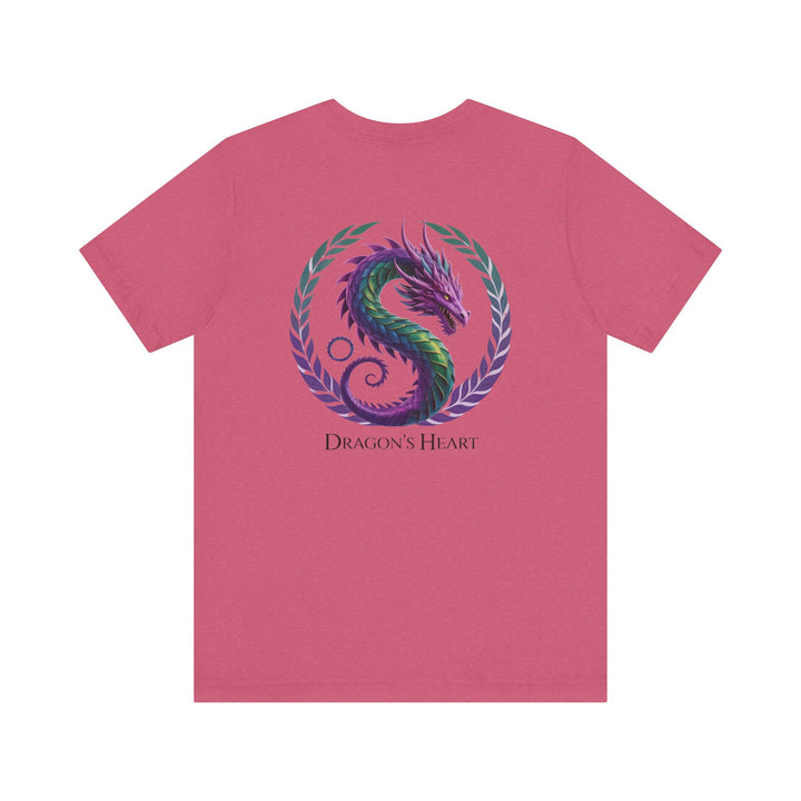 Mythical Dragon's Heart Unisex Tee, Fantasy Shirt, Gift for Gamers, Unique Dragon Design, Casual Wear, Dragon Lover's Apparel