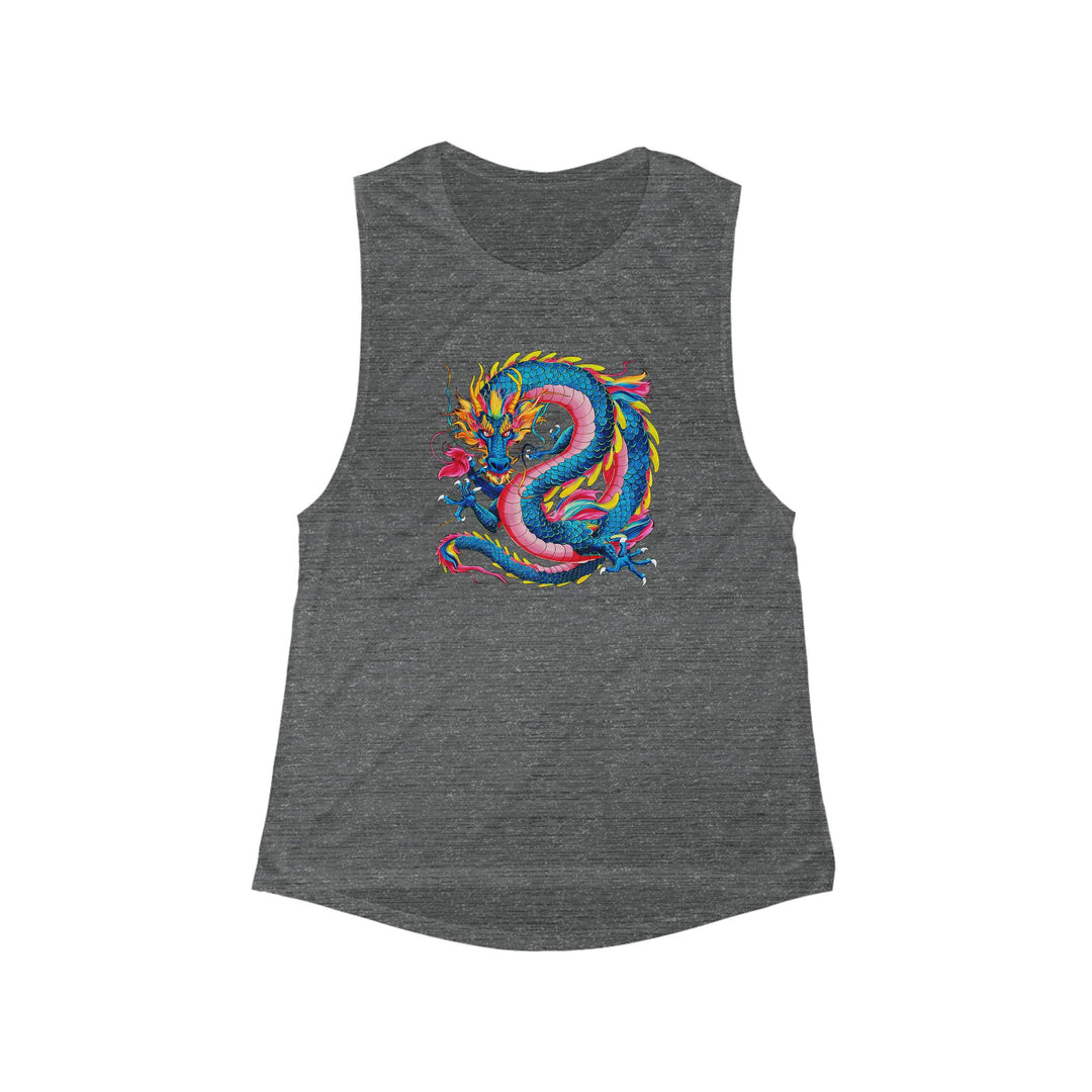 Women's Flowy Scoop Muscle Tank - Groovy Dragon