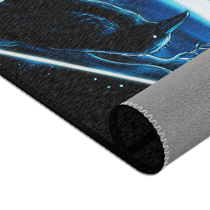 Mystical Wolf Area Rug, Modern Boho Floor Decor