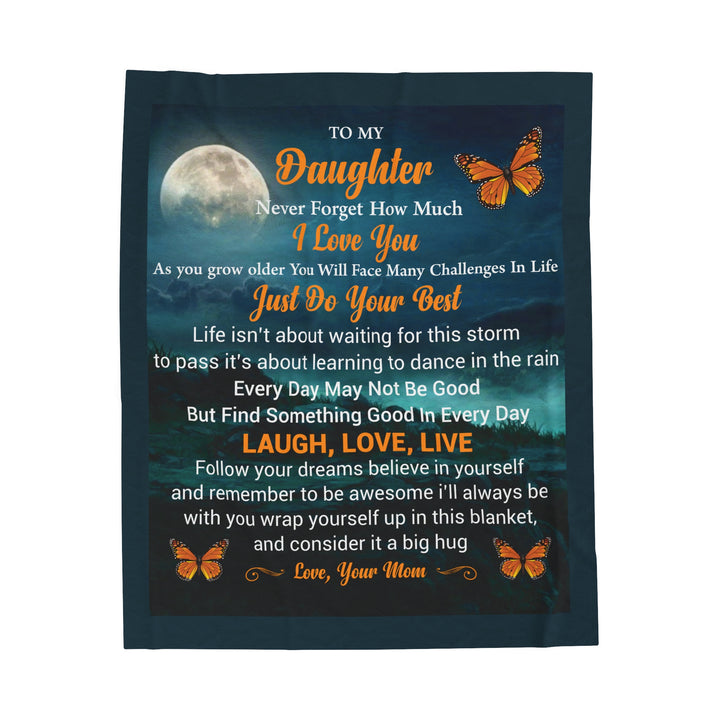 Velveteen Plush Blanket - Daughter Love Message