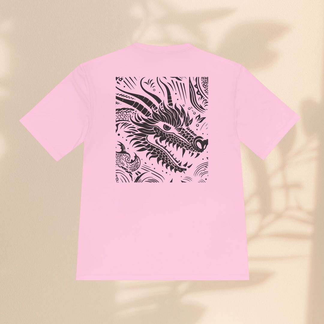 Unisex Moisture Wicking Tee - Dragon Black and White