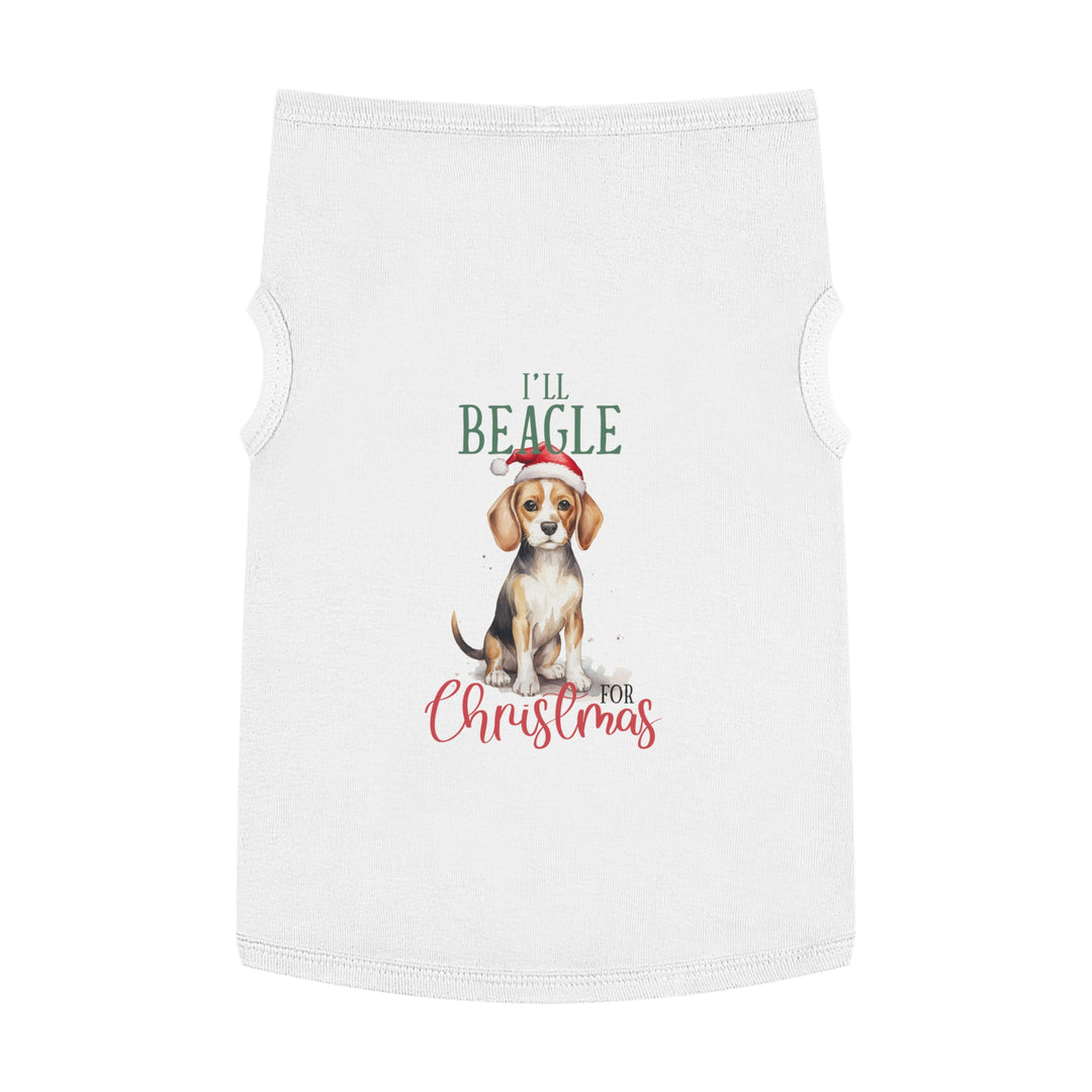 Festive Beagle Pet Tank Top - Holiday Dog Apparel - I'm Beagle for Christmas