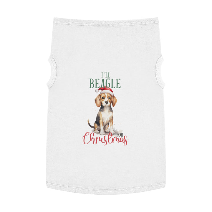 Festive Beagle Pet Tank Top - Holiday Dog Apparel - I'm Beagle for Christmas