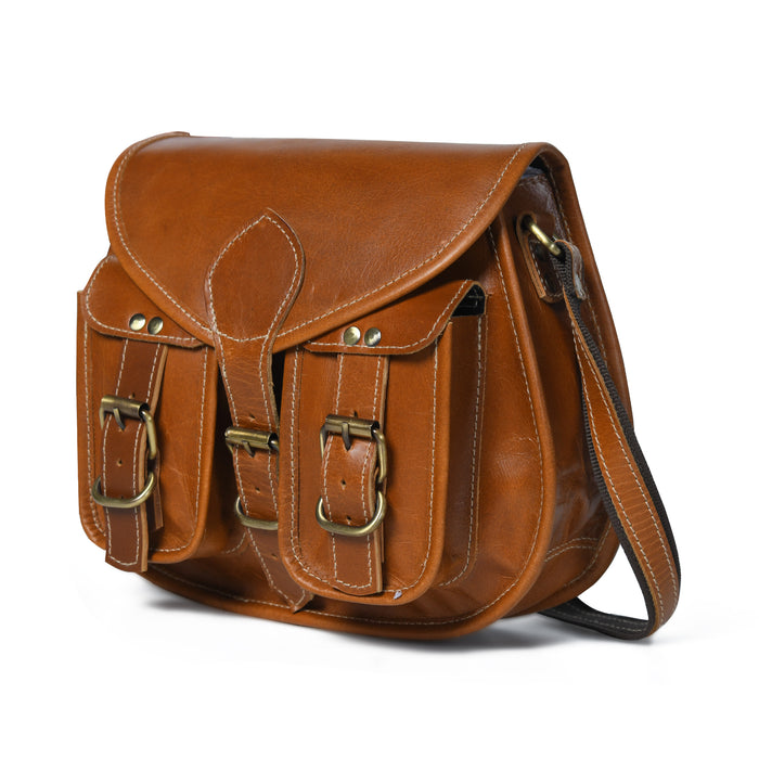 2-Pocket Leather Sling Bag for Women | Everyday Style