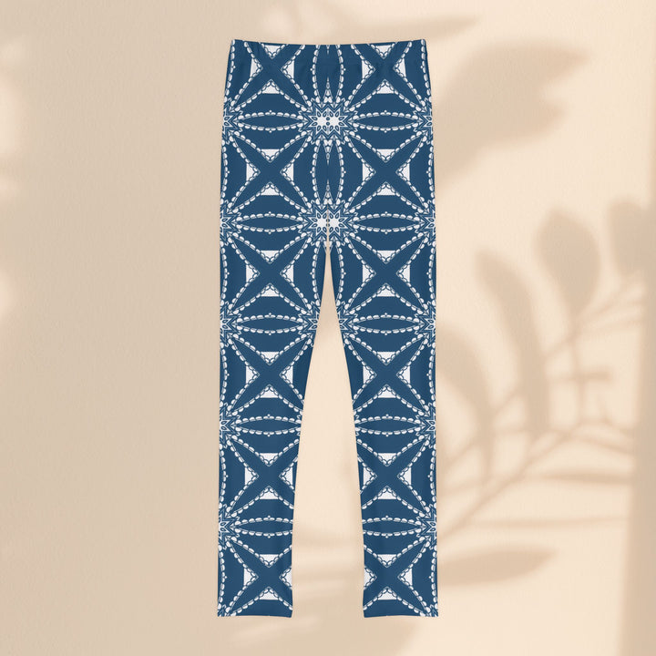 Youth Full-Length Leggings - Blue White