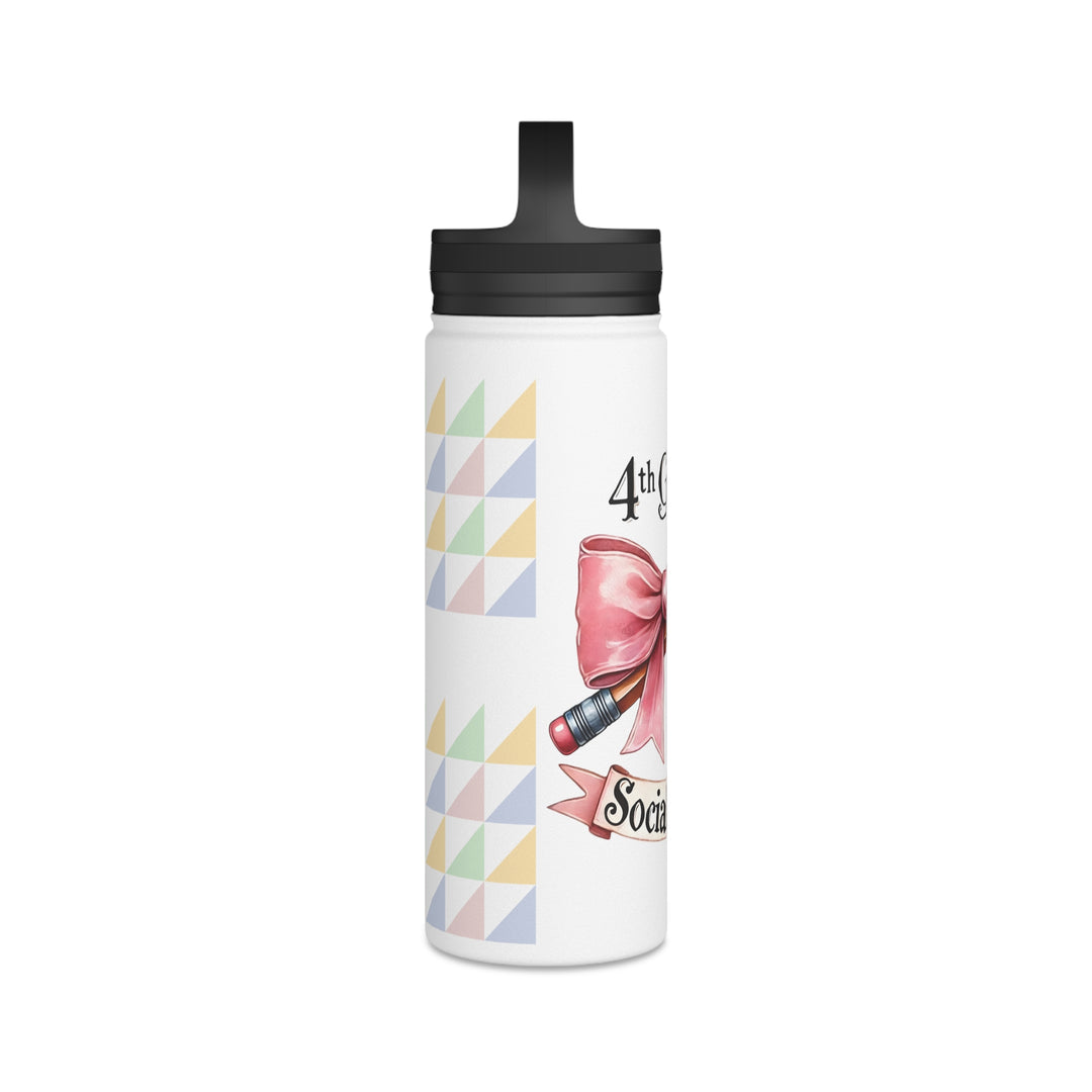 4th Grade Social Club Stylish Insulated Water Bottle, Cute Design for Kids, Back to School, Eco-Friendly Bottle, Gym and Sports Use
