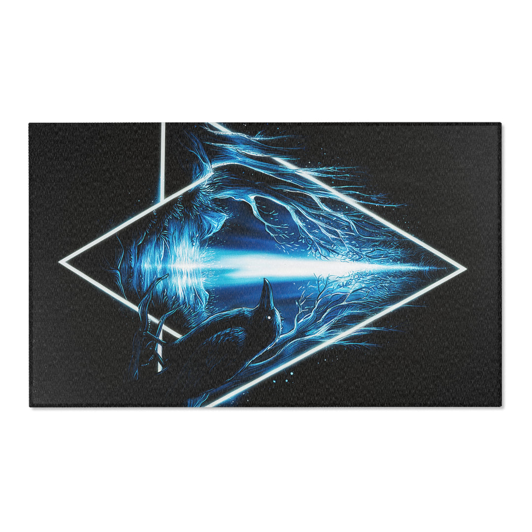 Mystical Wolf Area Rug, Modern Boho Floor Decor