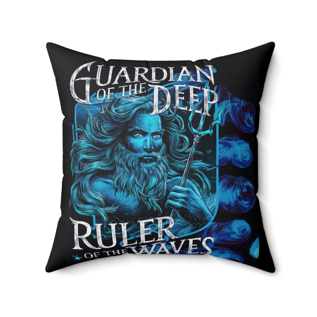 Ruler of the Waves Faux Suede Square Pillow