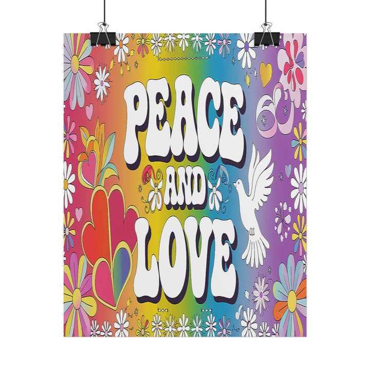 Peace and Love Rolled Posters - Colorful Floral Wall Art for Peaceful Decor